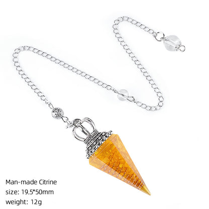 Crystal Crown Yoga Meditation Accessory Hexagonal Cone Spirit Pendulum