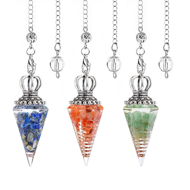 Crystal Crown Yoga Meditation Accessory Hexagonal Cone Spirit Pendulum
