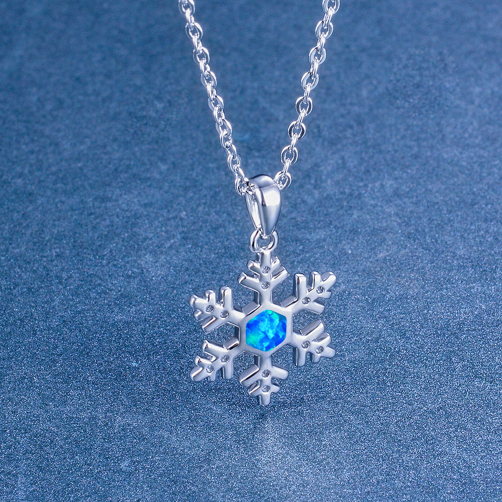 Fashion platinum snowflake white Australian jewelry necklace