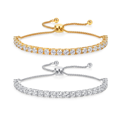 Women&Men's Adjustable Inlaid Zircon Tennis Bracelet