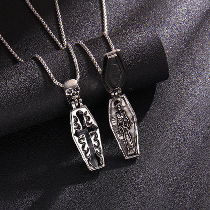 Men's Retro Gothic Style Openable Pendant Necklace