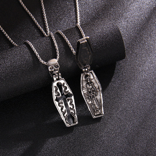 Men's Retro Gothic Style Openable Pendant Necklace
