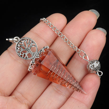 Crystal Life Tree Resin Gravel Spirit Pendulum