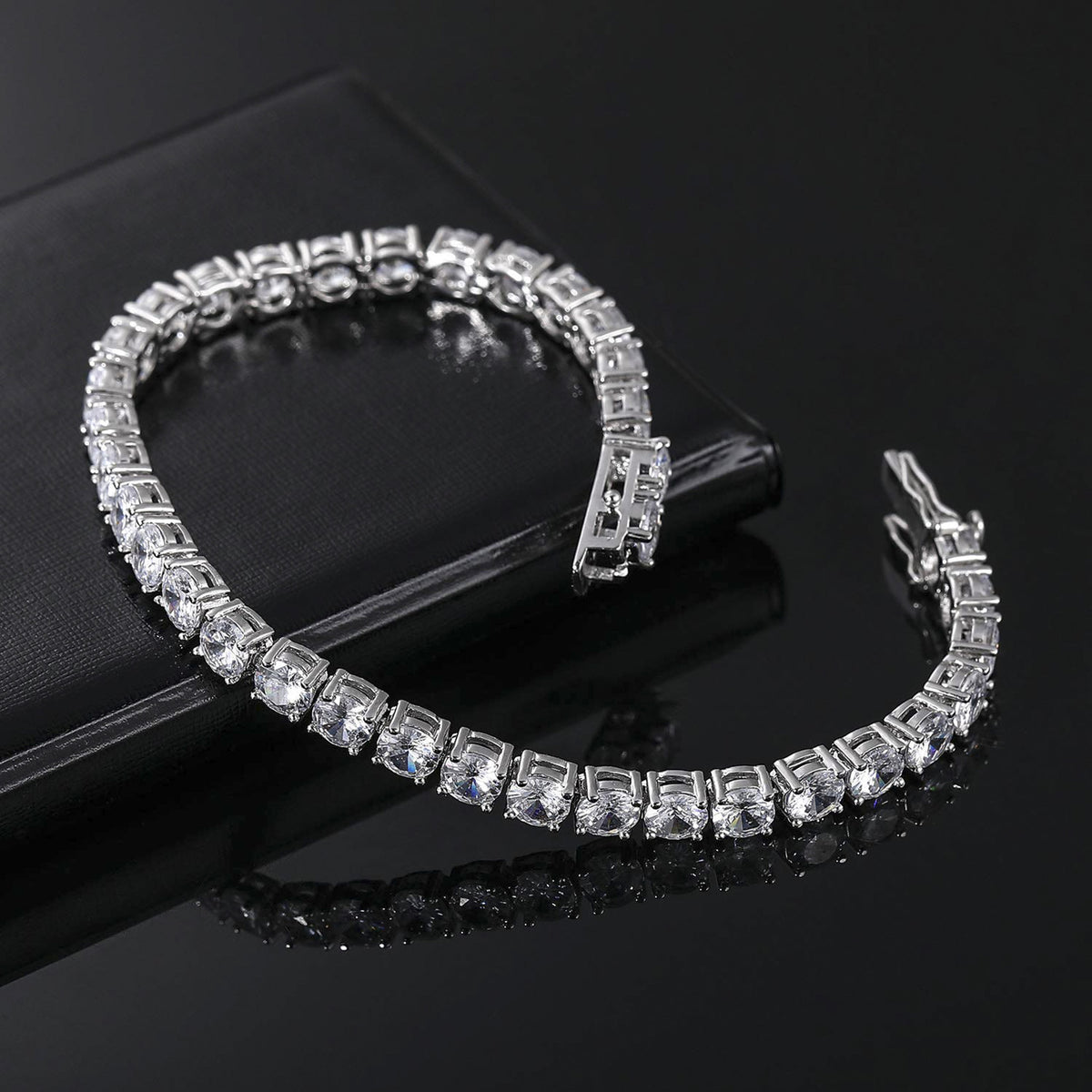 Women&Men's Copper 3mm Zircon Inlaid Tennis Bracelet