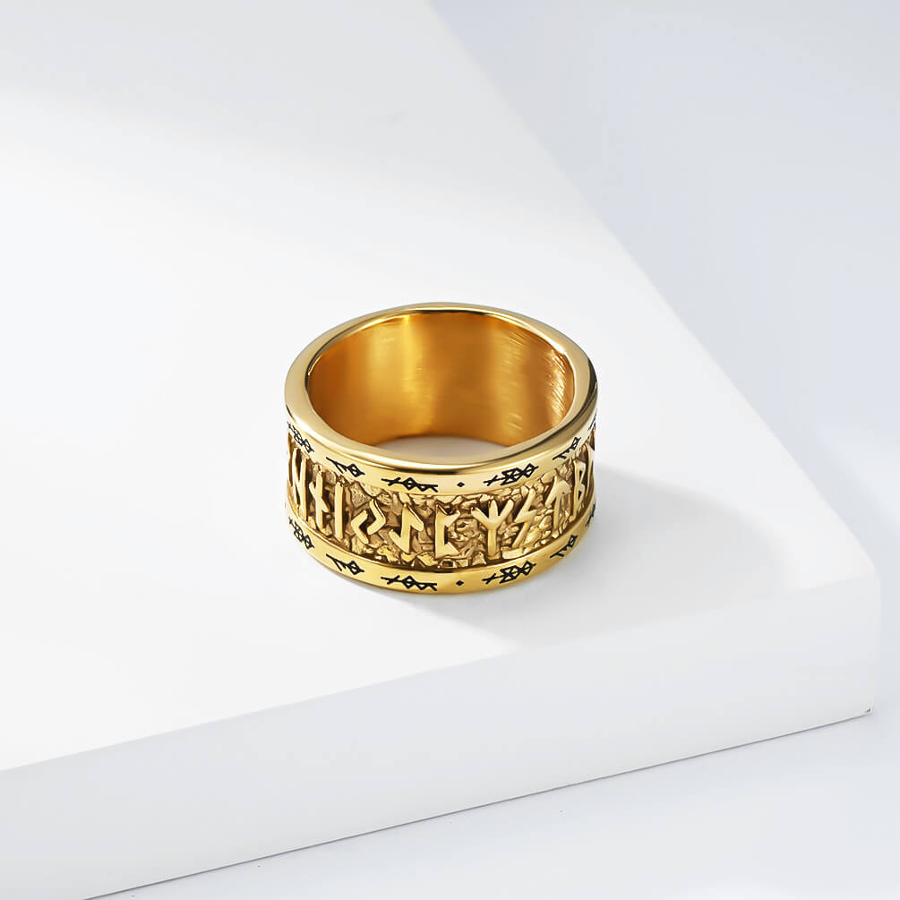Viking script men's ring