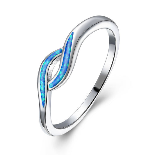 Women's Twist Inlaid Opal ring