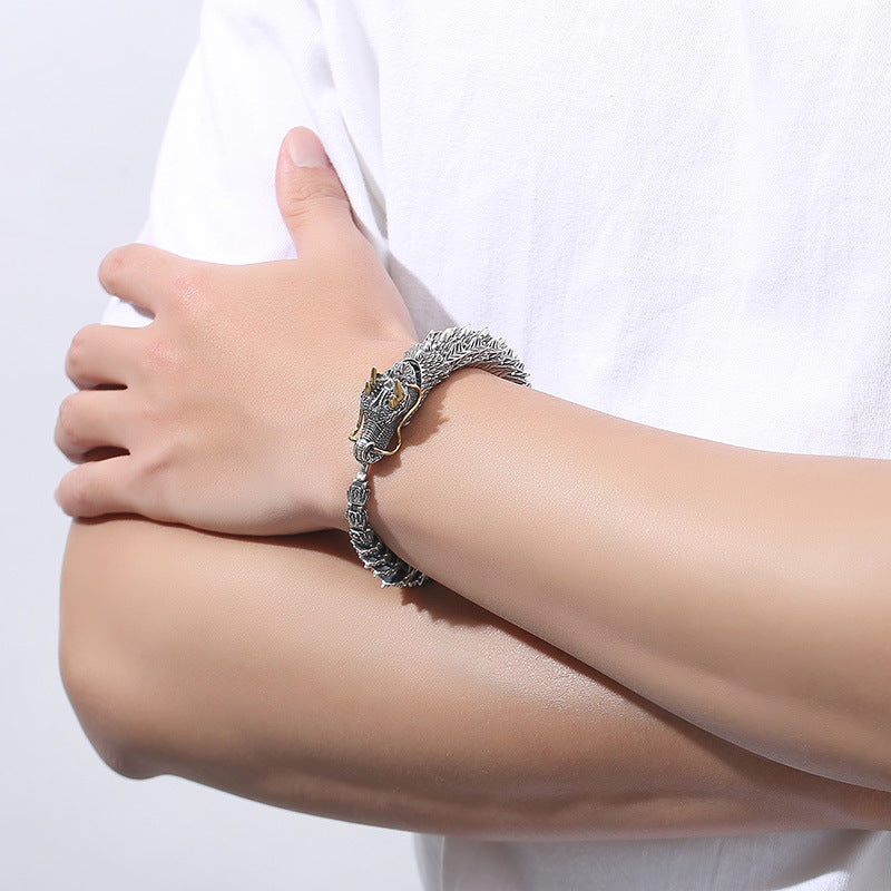 Men's Vintage 3D Dragon Scale Link Bracelet