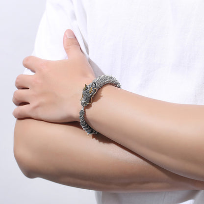 Men's Vintage 3D Dragon Scale Link Bracelet