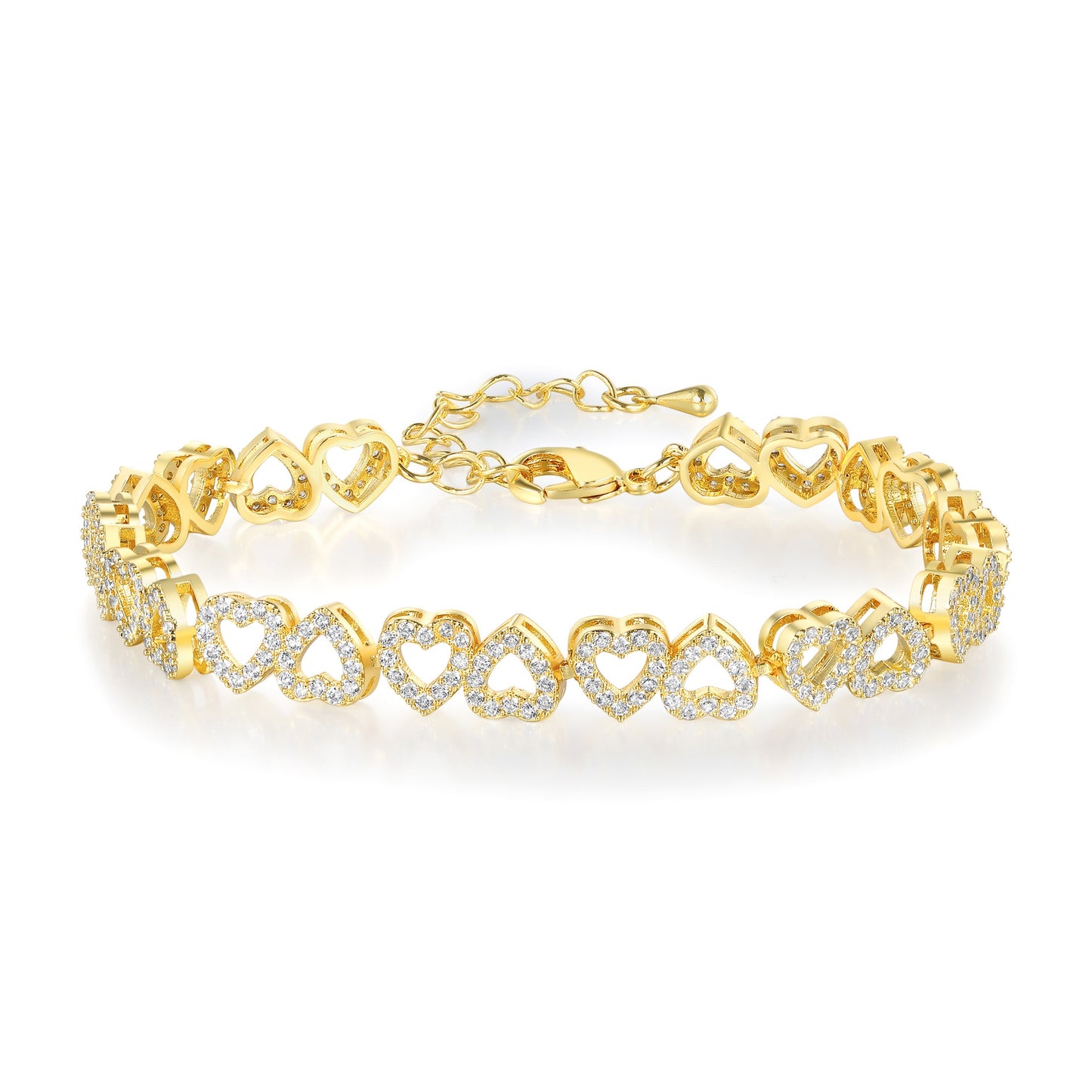 Women&Men's Love Zircon Cuban Tennis Bracelet
