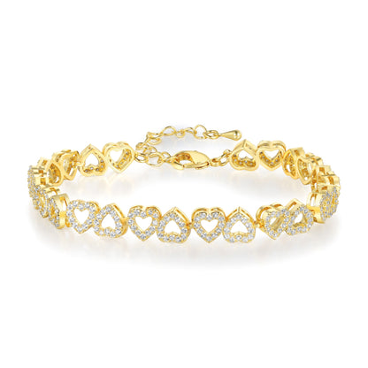Women&Men's Love Zircon Cuban Tennis Bracelet