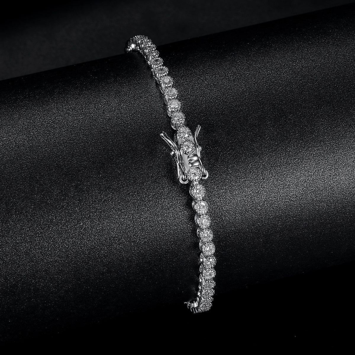 Women&Men's 2mm Round Fashionable zircon dragon head buckle tennis bracelet