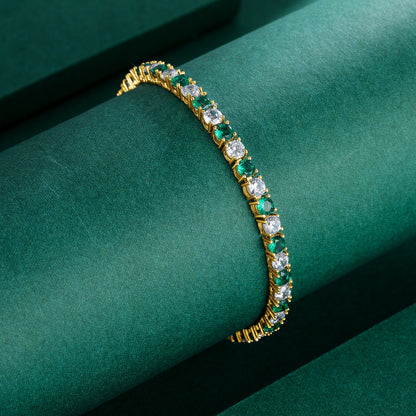 Women&Men's Round 4mm Eight-Shaped Buckle Zircon Tennis Bracelet