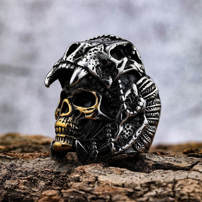 Men's Vintage Large Skull Stainless Steel Ring