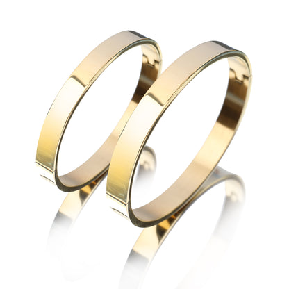 Men’s Minimalist Stainless Steel Cuff Bangle with Snap Clasp Fashion Wrist Jewelry