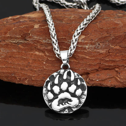 Men's Bear Paw Pendant Necklace