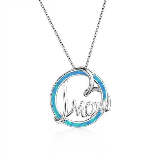 Opal Mom Round Necklace