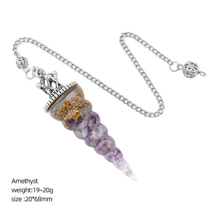 Crown-Headed Spiral Conical Yoga Meditation Adjustable Frequency Crystal Resin Spirit Pendulum