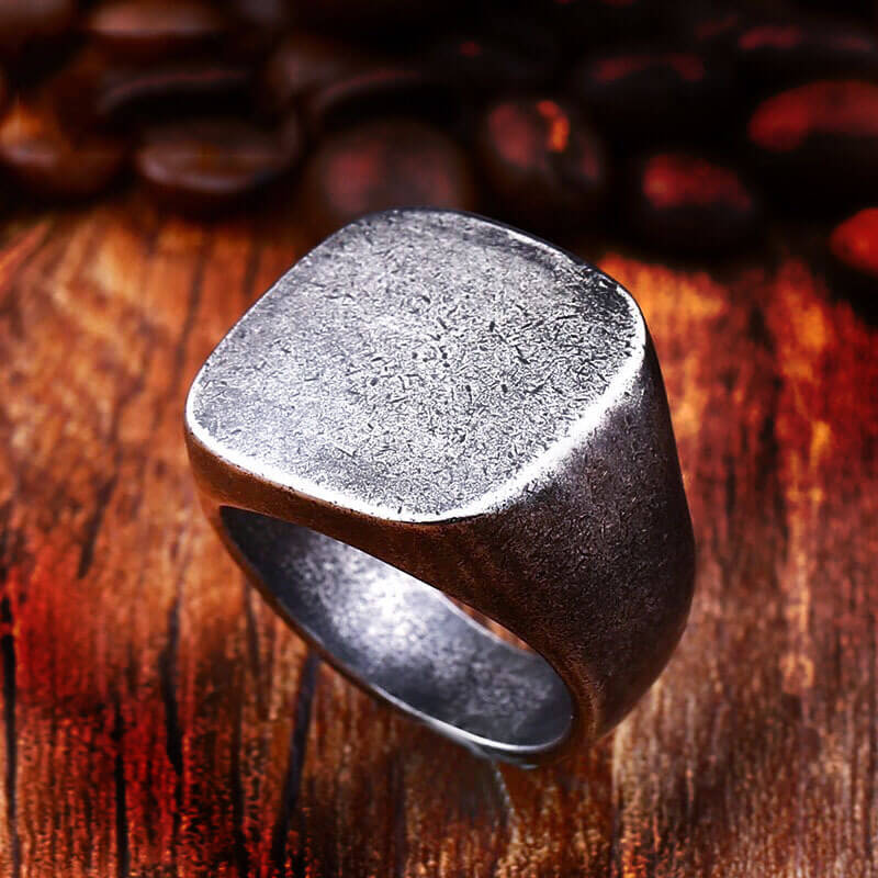 Men's Vintage Titanium Steel Brushed Minimalist Ring