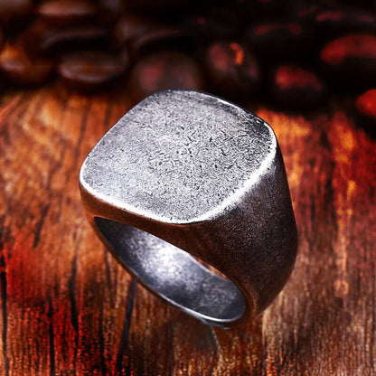 Men's Vintage Titanium Steel Brushed Minimalist Ring