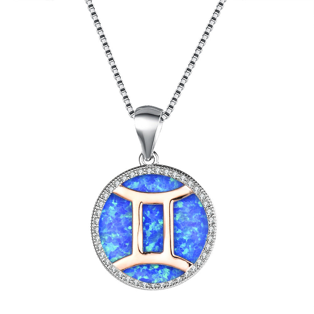Opal  Gemini Pendant Necklace