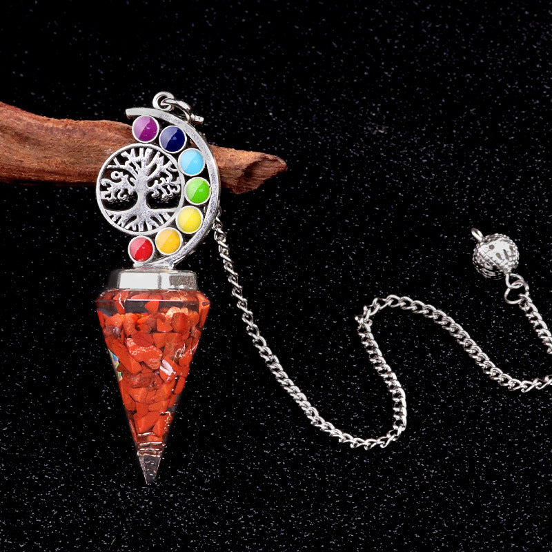 Colorful Life Tree Crystal Gravel Resin Spirit Pendulum