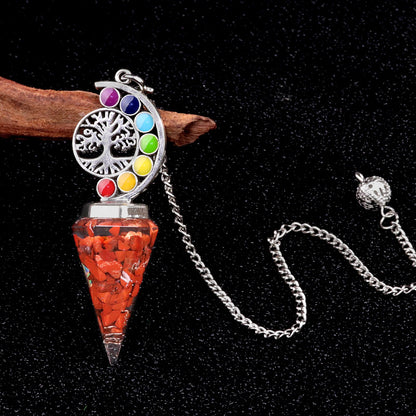 Colorful Life Tree Crystal Gravel Resin Spirit Pendulum