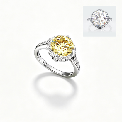 Women's Round Large Main Stone With Surrounded Zirconia Ring