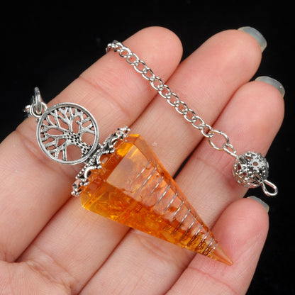 Crystal Life Tree Resin Gravel Spirit Pendulum