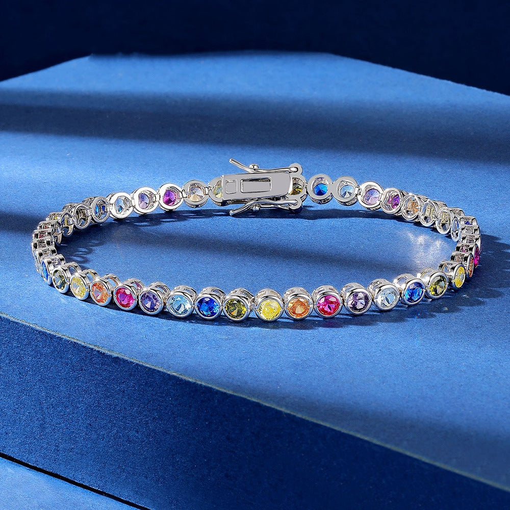Women&Men's 3mm Colored Zircon Tennis Bracelet