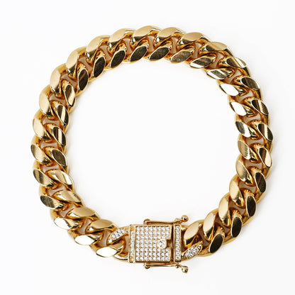 Men’s Stainless Steel Tight Cuban Link Bracelet, Hip Hop Fashion Wrist Jewelry