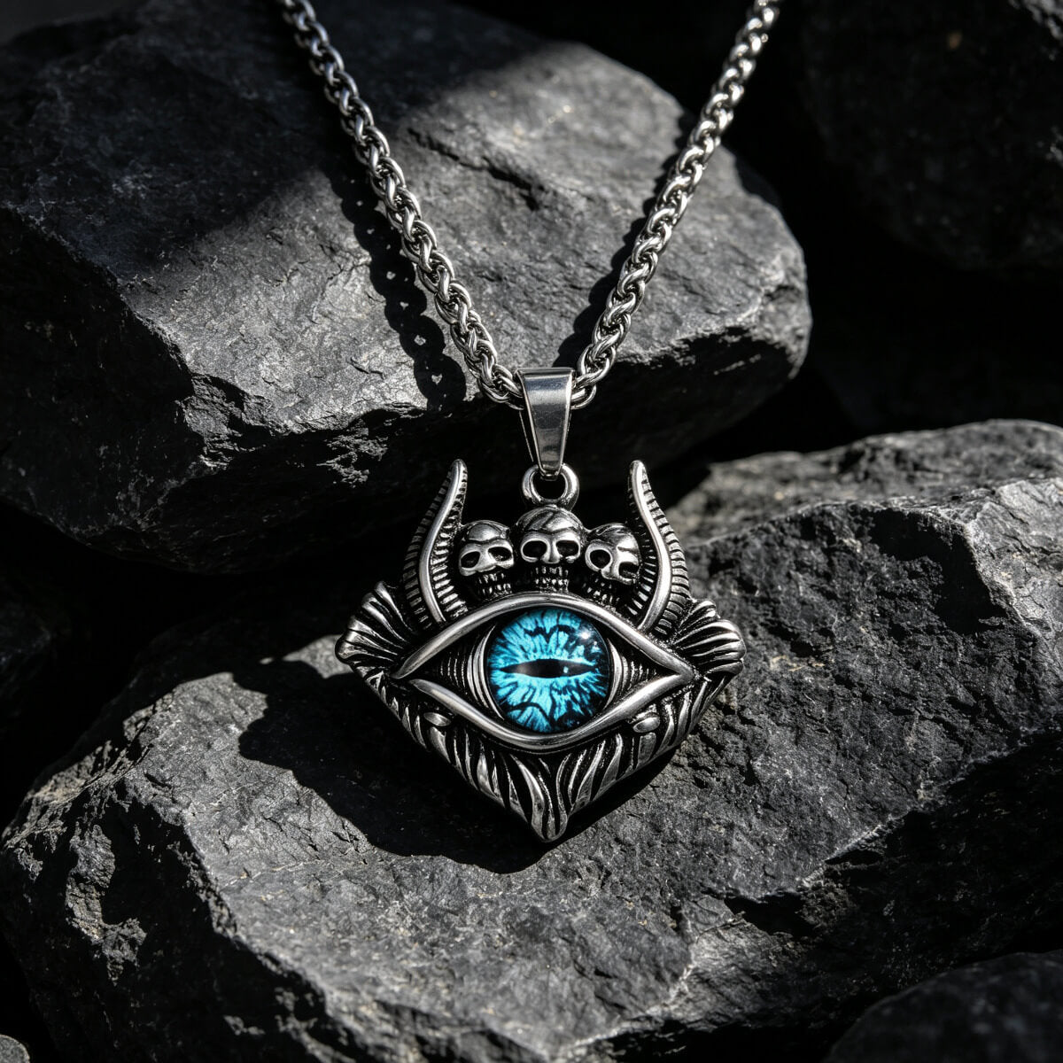 Men's Vintage Devil's Eye Pendant Necklace