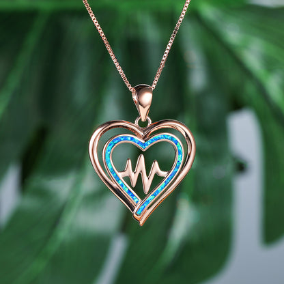 Opal Electrocardiogram Necklace