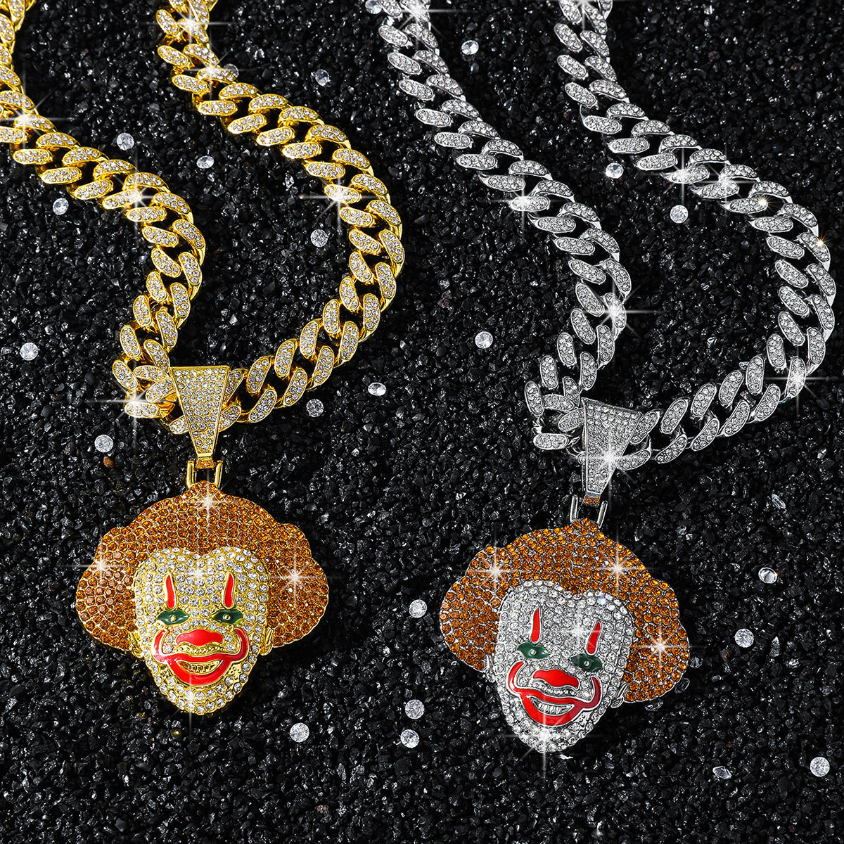 Hip-Hop Classic Clown Cuban Chain Pendant Necklace