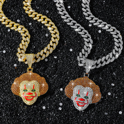 Hip-Hop Classic Clown Cuban Chain Pendant Necklace