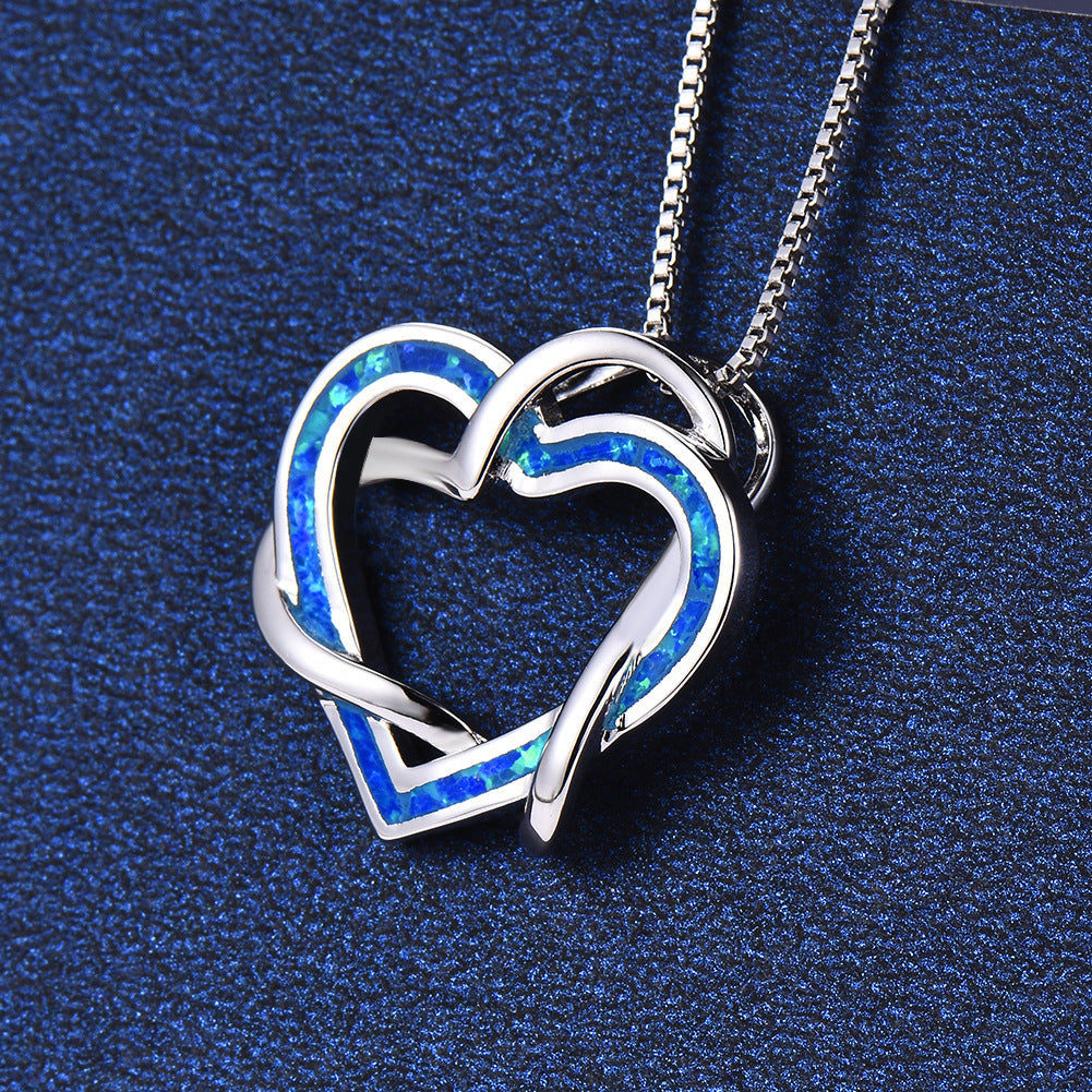 Aubert Double Heart Pendant Necklace