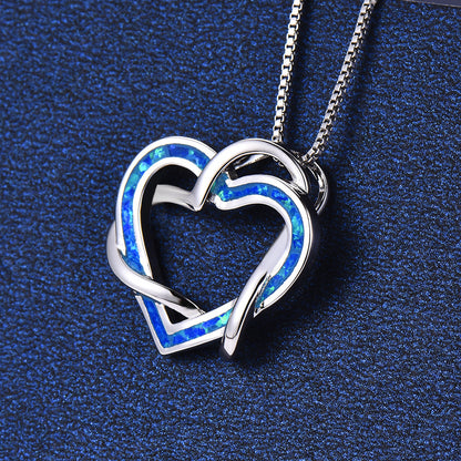 Aubert Double Heart Pendant Necklace