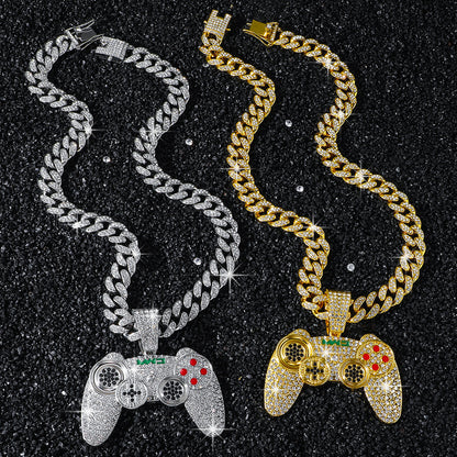 Hip-Hop Style Game Console Controller Shaped Cuban Chain Pendant Necklace