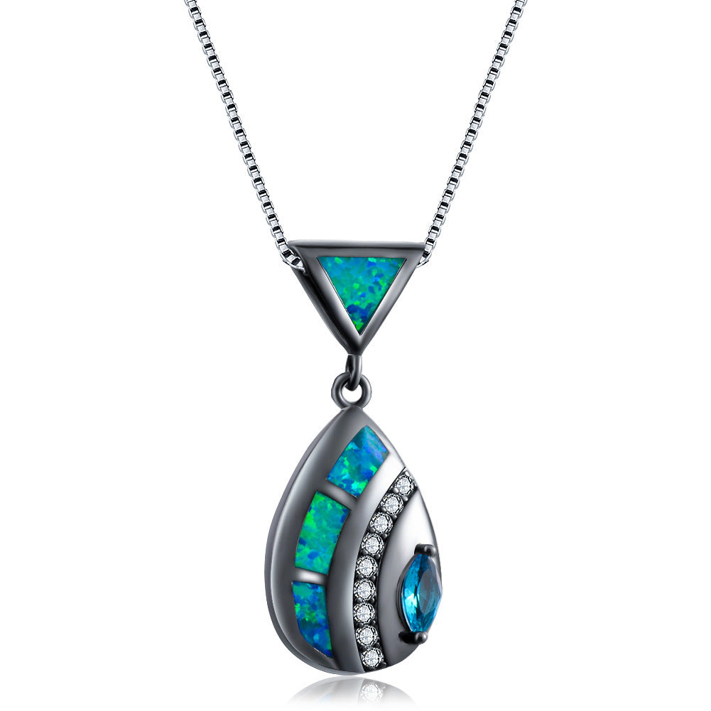 Triangle Opal Waterdrop Necklace