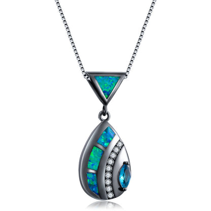 Triangle Opal Waterdrop Necklace