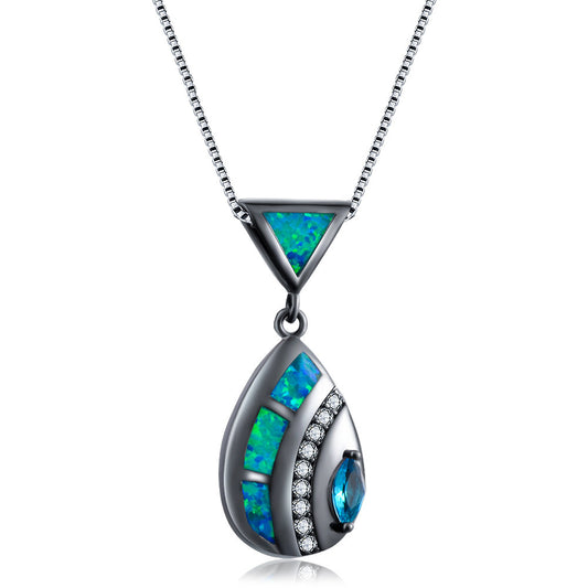 Triangle Opal Waterdrop Necklace