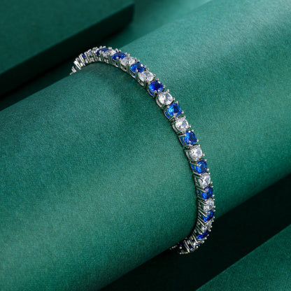 Women&Men's 4mm Round Zircon Eight-Shaped Clasp Tennis Bracelet