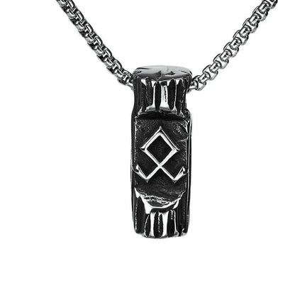 Vintage Stainless Steel Viking Symbol Pendant Necklace for Men