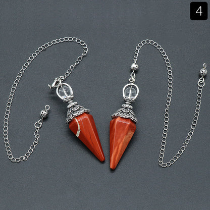Hexagonal Pyramid Gravity Concentration Healing Crystal Pendulum