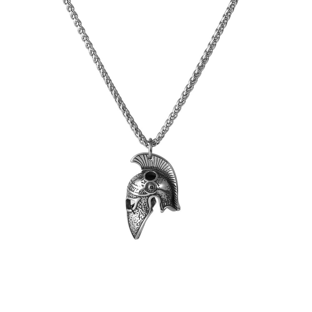Men's Spartan Warrior Helmet Pendant Necklace