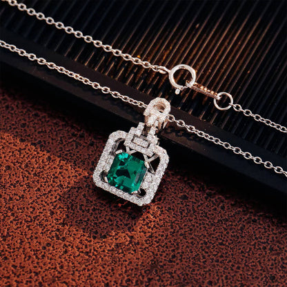 Women's Sterling Silver Hollow Briefcase Shape Full Stones Pendant