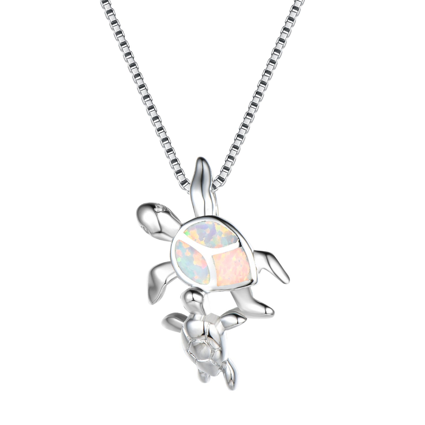 Opal Two turtle-shaped necklaces