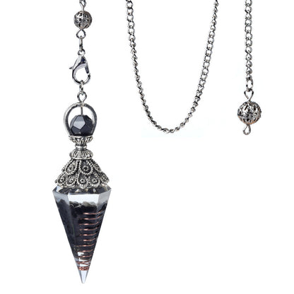 Antique silver crystal semi-precious stone multi-colored gravel resin spirit pendulum