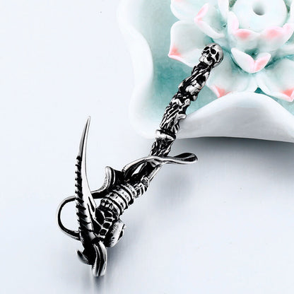 Men's Skeleton Scythe Pendant Necklace