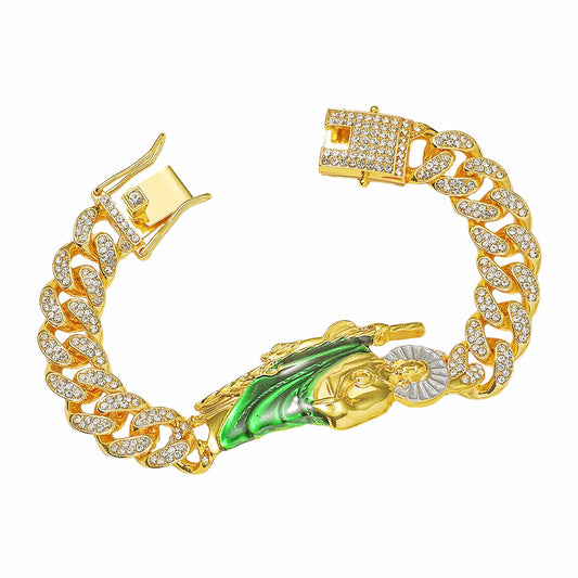 Hip-Hop Style Mosaic Religious Bracelet