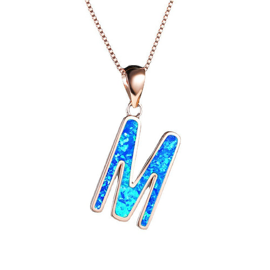 Opal Letter M Necklace